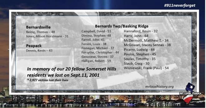 911 Never Forget Somerset Hills Mr Local History Project