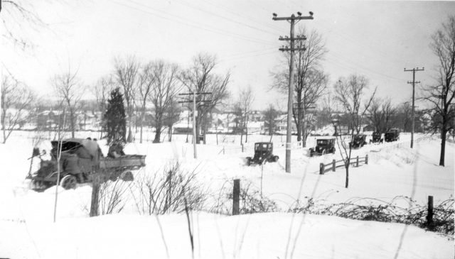 FH c1925 NJDH Snowstorm plowing