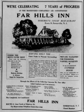 Far Hills Inn Ad June 17 1948 Bville News