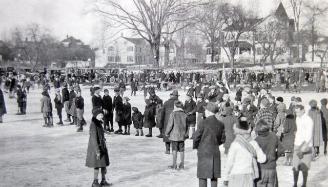 Mindowaskin Park Winter 1920s Clarks Pond WHS