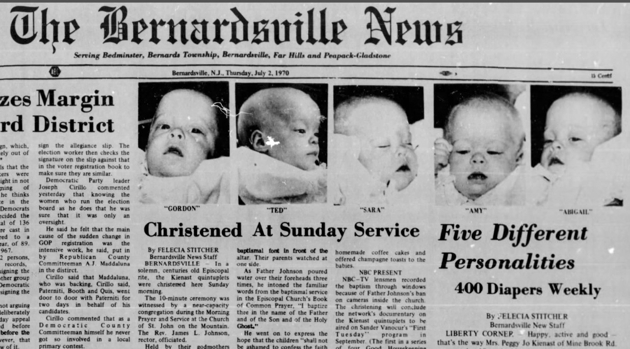 Where Are the Kienast Quintuplets from Liberty Corner - 50+ Years Later