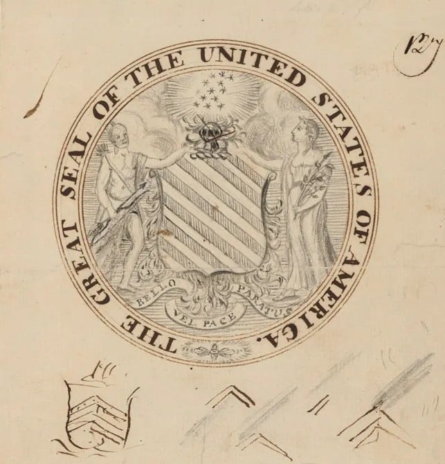 Great Seal Francis Hopkinson drawing at the National Archives
