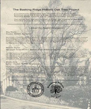 Cover Rear Basking Ridge Historic Oak Tree Project