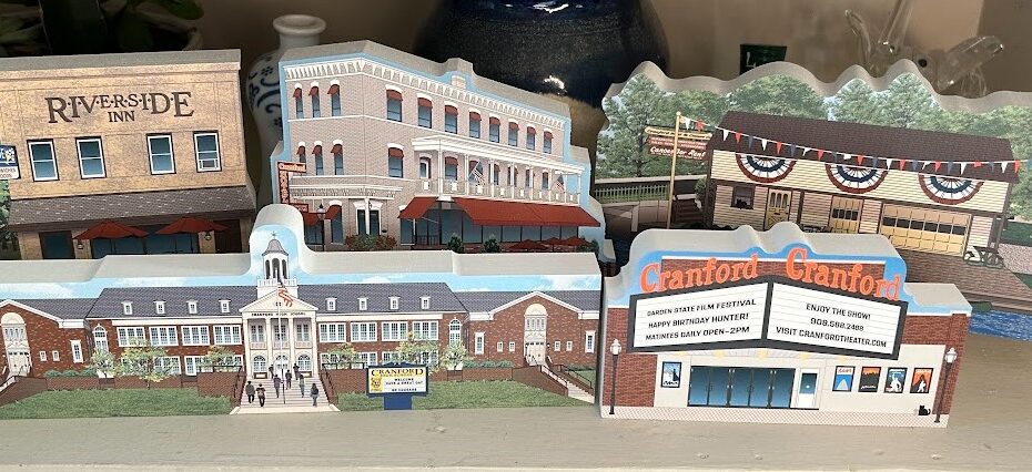 Riverside Inn, Cranford Hotel, Cranford Canoe Club, Cranford High School and The Cranford Theater wooden keepsake collectibles.