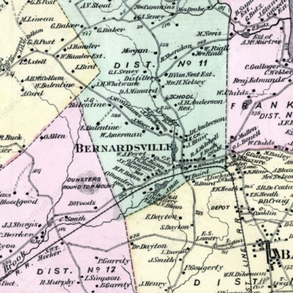 Franklin Corners Historic District Mr Local History 1873 FW Beers Map