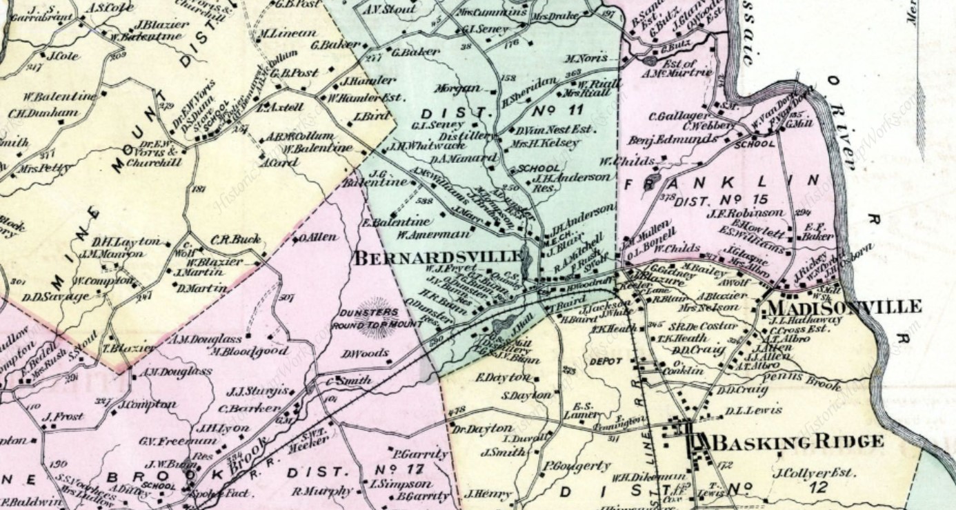 Franklin Corners Historic District Mr Local History 1873 FW Beers Map