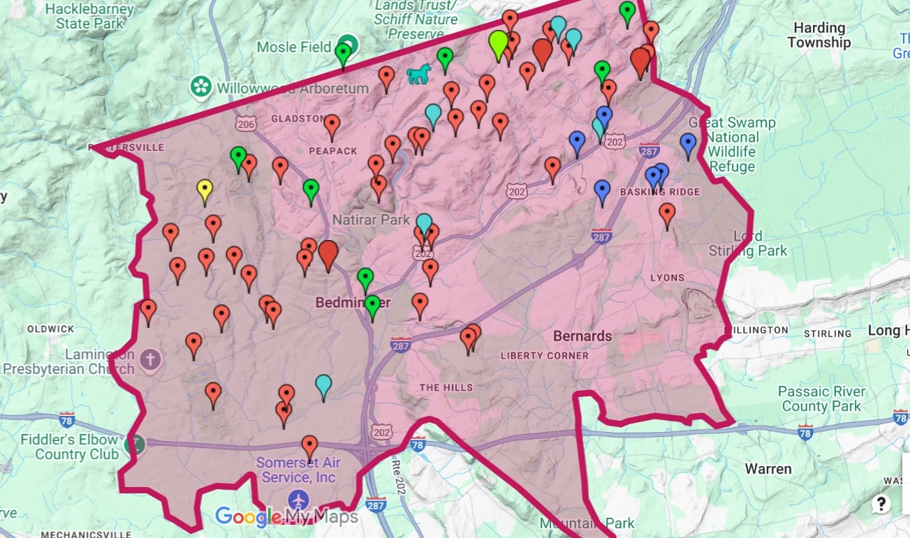 Grand Mansions and Historic Estates Mapped in New Jersey's Somerset Hills