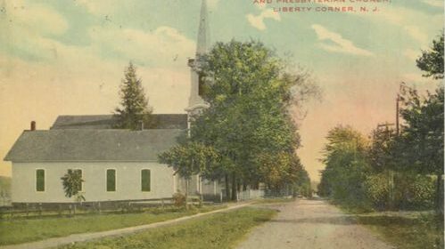 Liberty Corner Church old postcard