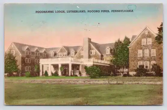 1930s Pocohanne Lodge Hotel Lutherland Pocono Pines Pennsylvania PA Postcard