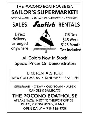 1972 Pocono Record Ad Pocono Boathouse Clean Mr Local History June 28 2 2