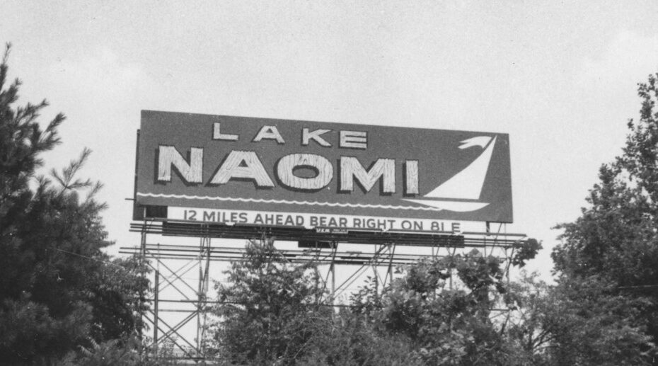 Lake Naomi Billboard 1960s