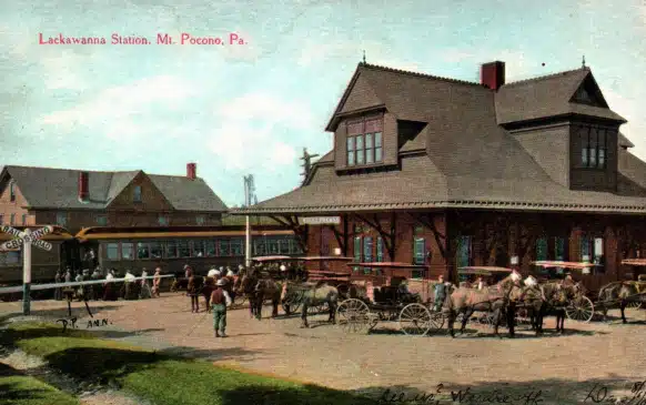 Mt. Pocono Train Station Postcard c 1890s