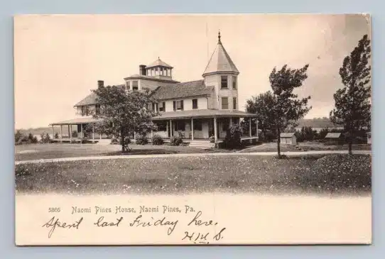 Naomi Pines Home c1905 Pocono Pines Postcard