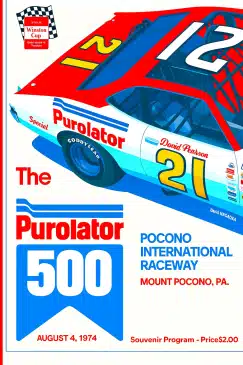 Puralator 500 Aug 1974 Program Cover clean