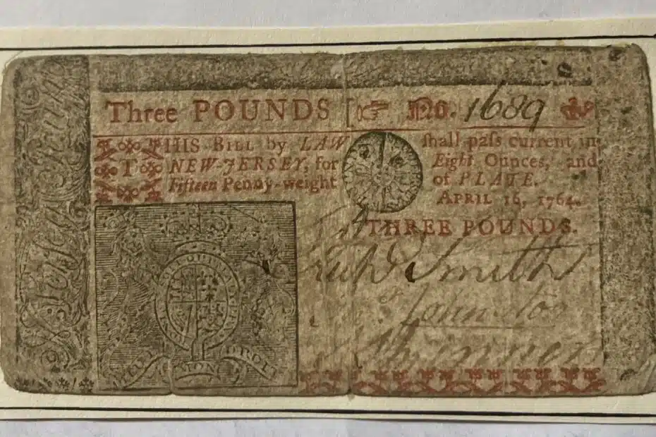s 764 New Jersey Three Pound Note