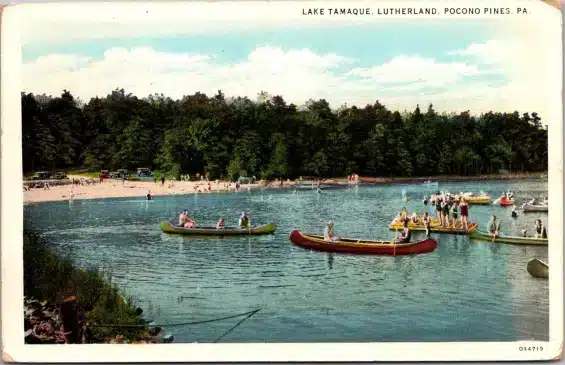 1931 Postcard Lake Tamaque Lutherland