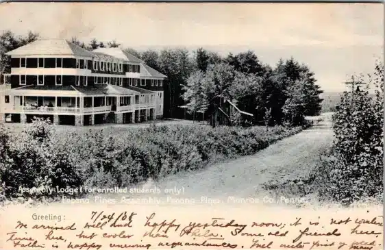 Pocono Pines PA Assembly Lodge 1908 Postcard