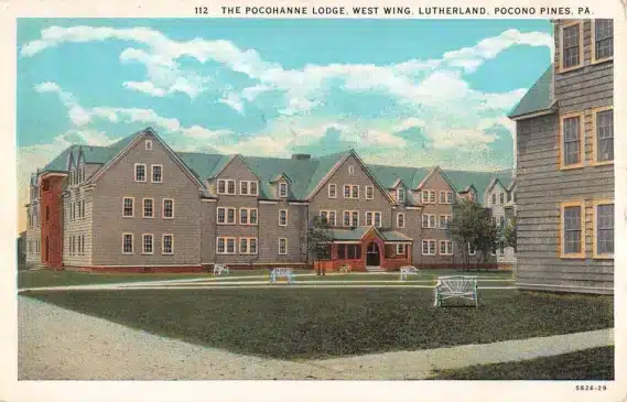 Pocono Pines Pennsylvania Pocohanne Lodge West Wing Postcard