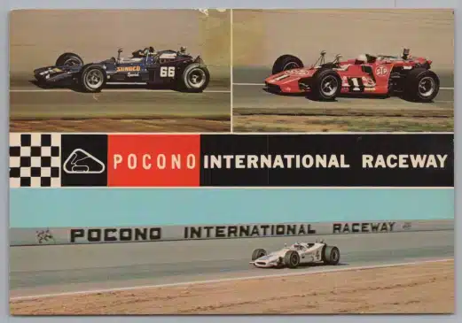 Pocono Speedway Indy cars Postcard