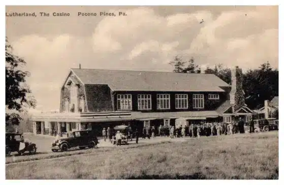 Postcard 1930s Lutherland The Casino Pocono Pines Pennsylvania PA