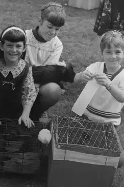 Tracy Loock Mooney my sister Patricia Trionfo and me taking assorted animals Kiwanis Fair