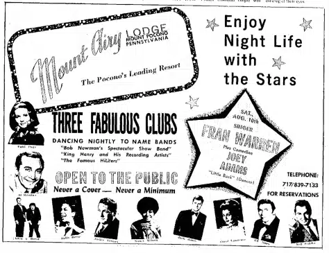 1968 Ad Mount Airy Lodge AdAug 10 Pocono Record