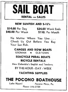 1968 Pocono Boathouse aug 3 ad