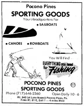 1972 Pocono Pines Sporting Goods July 22