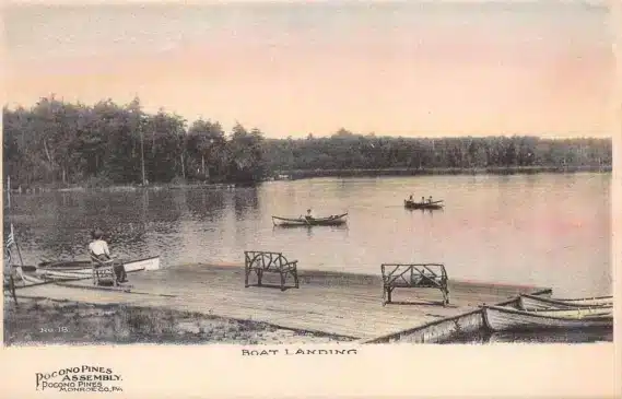 Boat Landing Pocono Pines Postcard Assembly