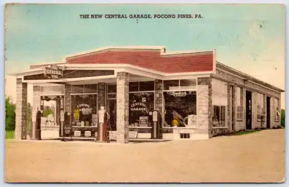 Central Garage Postcard