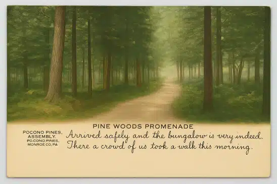Pine Woods Promanade Assembly Postcard Colorized2