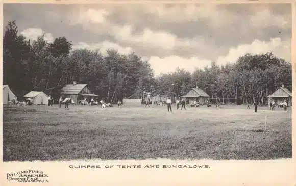 Pocono Pines Assembly Pennsylvania Tents and Bungalows Vintage Postcard