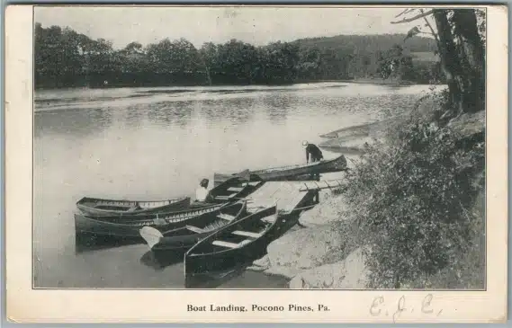 Pocono Pines Pennsylvania Boat Landing Scenic View Vintage Postcard2