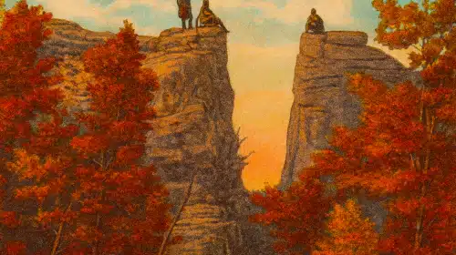 Postcard Split Rock Lake Harmony PA restored