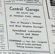 This Week in the Poconos Magazine July 1955 Central Garage Pocono Pines