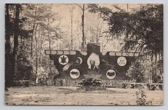 Thunderbird Council Ring Camp Beaverbrook Lutherland Pennsylvania 1947 Postcard