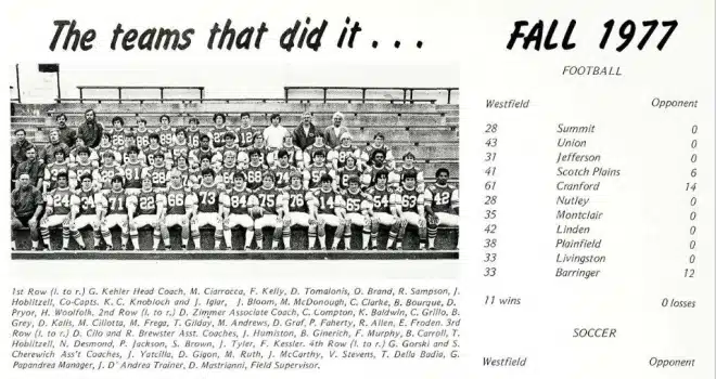 1977 Westfield Football Yearbook Photo2