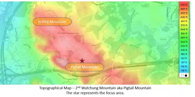 Elevation Map Bedminster NJ Pluckemin Area 1