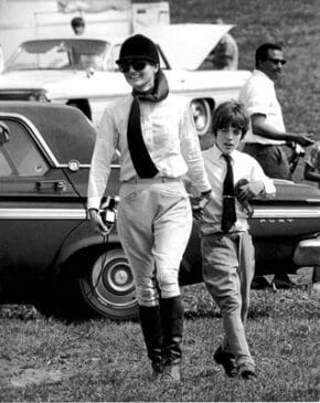 Jackie Onassis John F. Kennedy Jr. Bernardsville Horse Show New Jersey 1970 Ron Galella Staley Wise Gallery New York