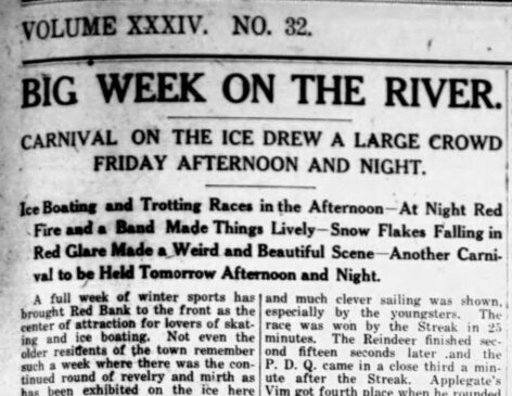 1912 Carnival on the Ice Red Bank Jan 31 Iceboating