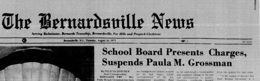 1971 School Board Suspends Paula Grossman Aug 19 Bville News