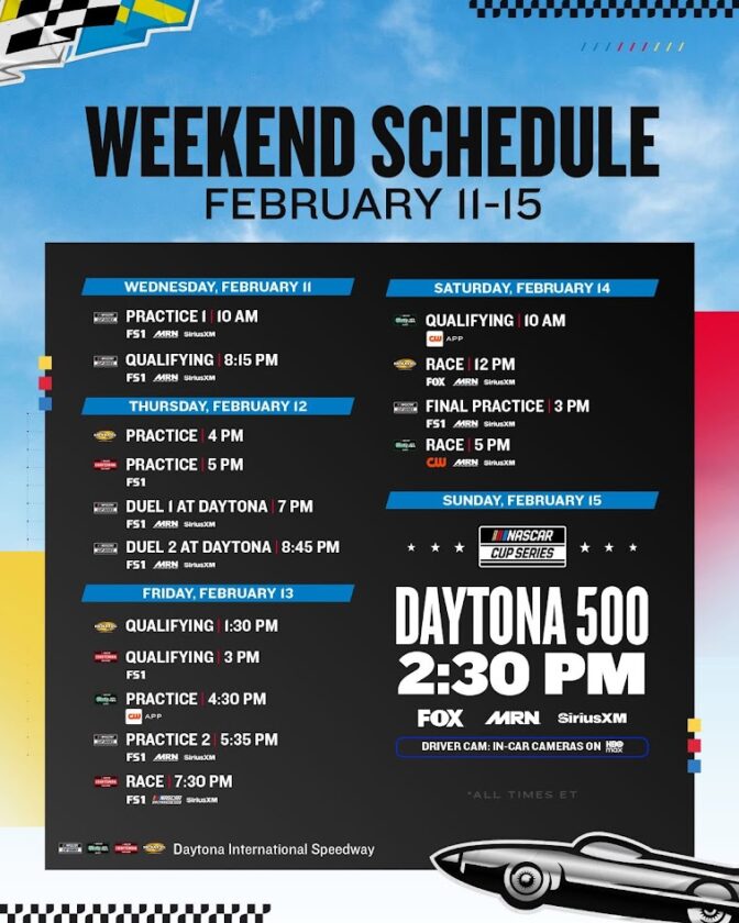 2026 Daytona 500 TV Schedule