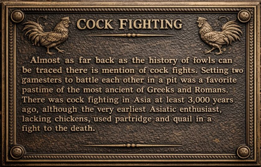 Cock Fighting History Mr Local History