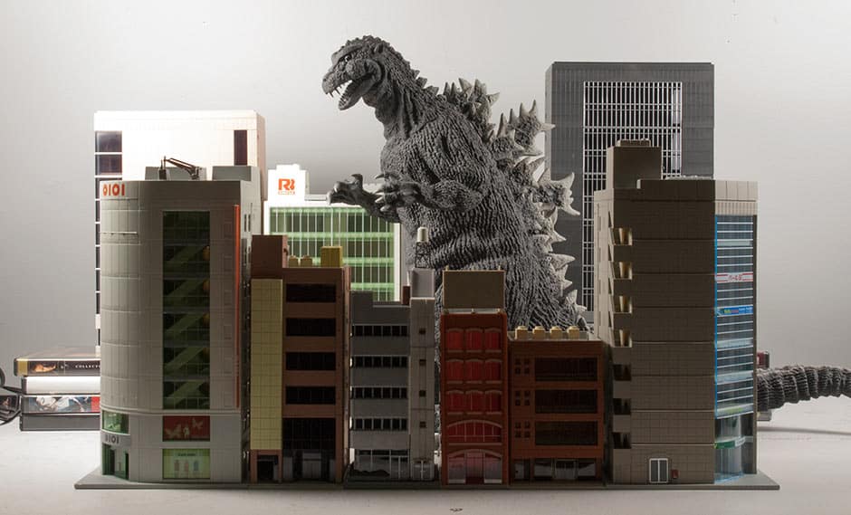Godzilla Stomping Lego Village