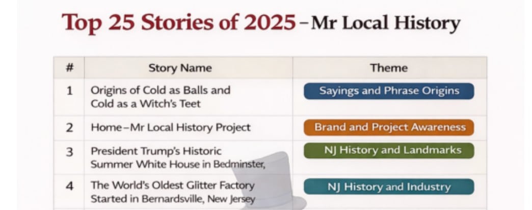 Top 25 of 2025 - Mr. Local History Year in Review