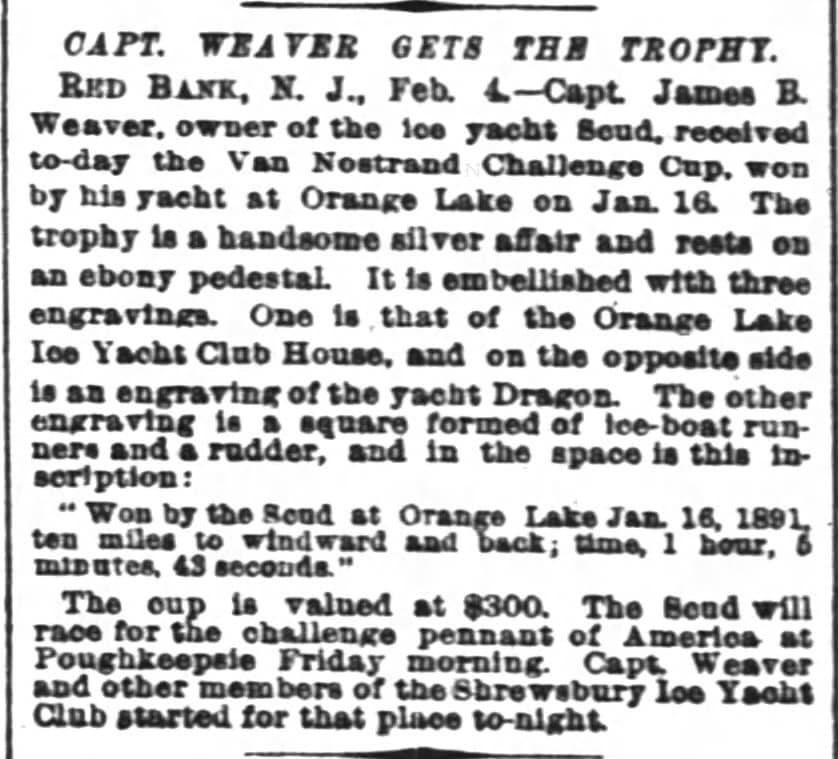 1891 Feb 5 Scud Wins Cup NY Times