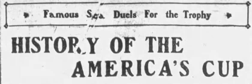 1903 History of the Americas Cup Morning Call Aug 19