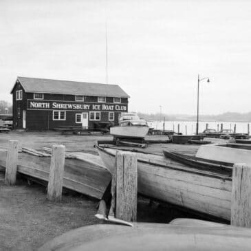 Historic North Shrewsbury Ice Club Photo Restored BW clate 1930s