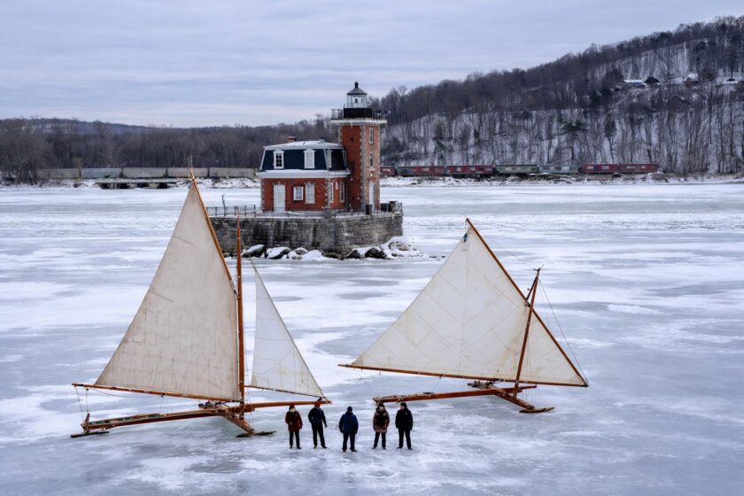 Ice yachts Jack Frost and Vixen Hudson Athens Lighthouse Glenn Wheeler 2026 Instagram