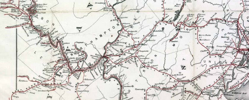 1870 Railroad Map J L Barnes of Philadelphia Rutgers NJ RR Extract